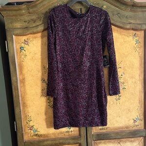 Express Burgundy Long-Sleeve Dress
